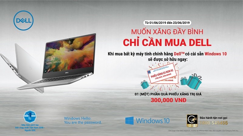 Mua laptop Dell tặng phiếu xăng Mua laptop Dell tặng phiếu xăng