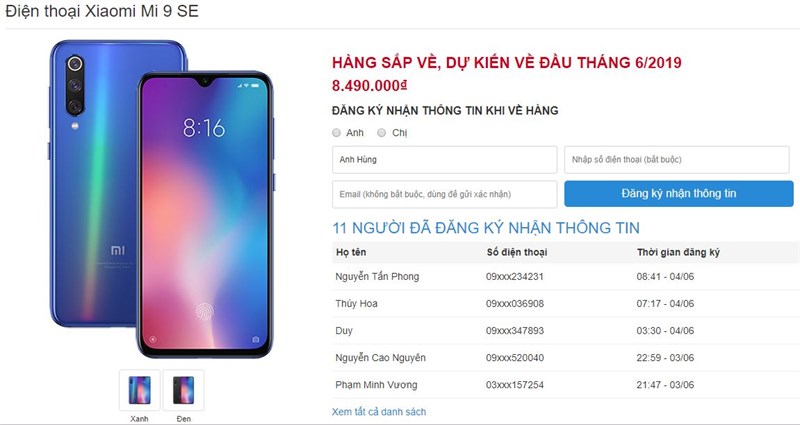 Xiaomi Mi 9 SE chuẩn bị lên kệ Thế Giới Di Động: 3 camera, cấu hình cao, giá tốt Xiaomi Mi 9 SE chuẩn bị lên kệ Thế Giới Di Động: 3 camera, cấu hình cao, giá tốt
