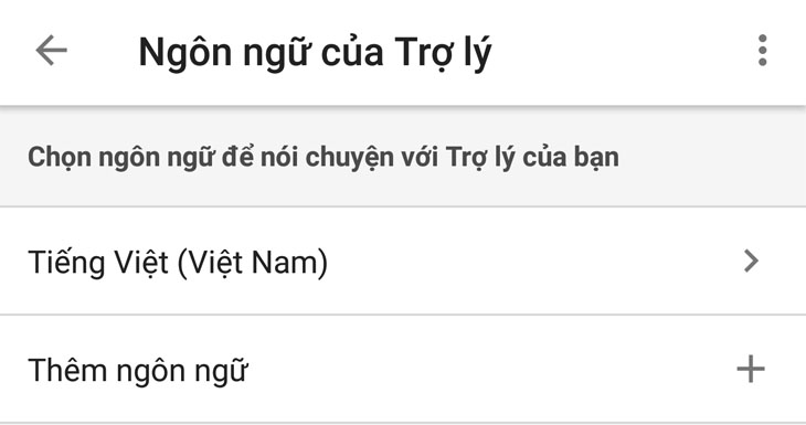 Chọn ngôn ngữ là Tiếng Việt