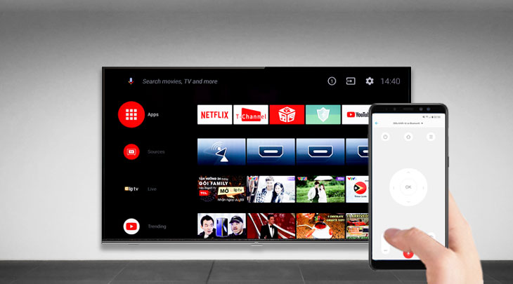 Đánh giá Android tivi TCl P8 > Điều khiển tivi bằng điện thoại
