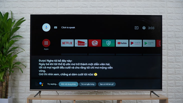 Đánh giá Android tivi TCl P8 > Trò chuyện với Google Assistant