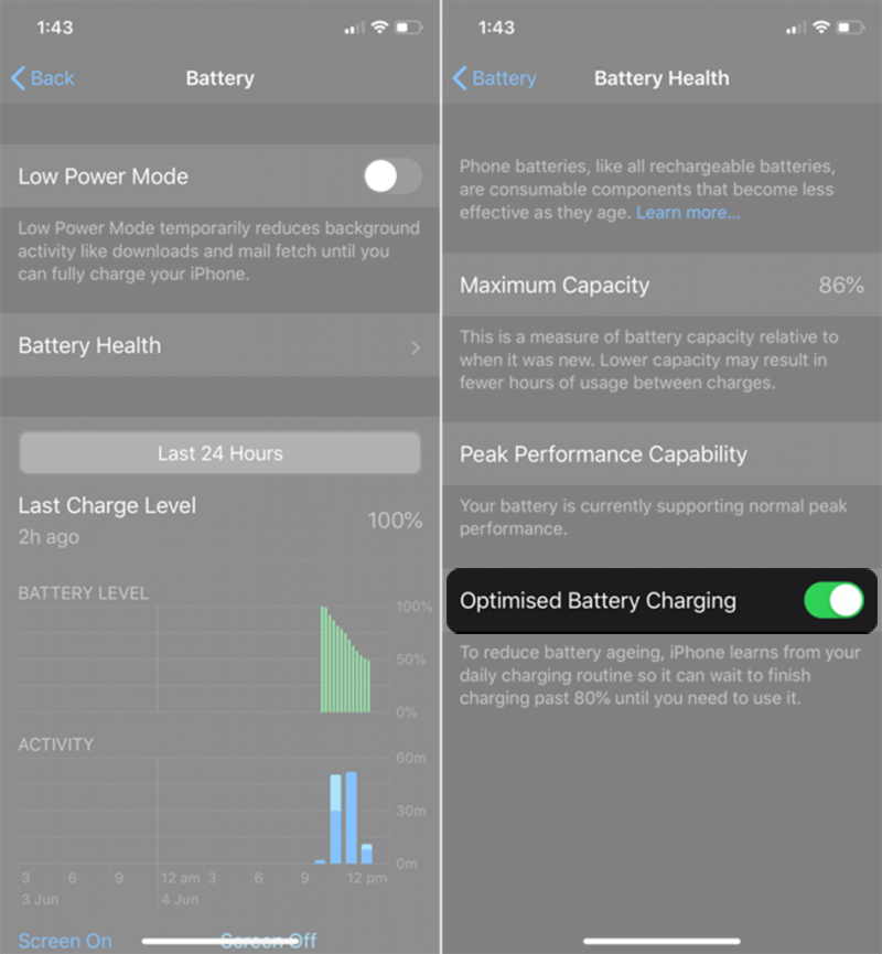 tối ưu hoá sạc pin ios 13
