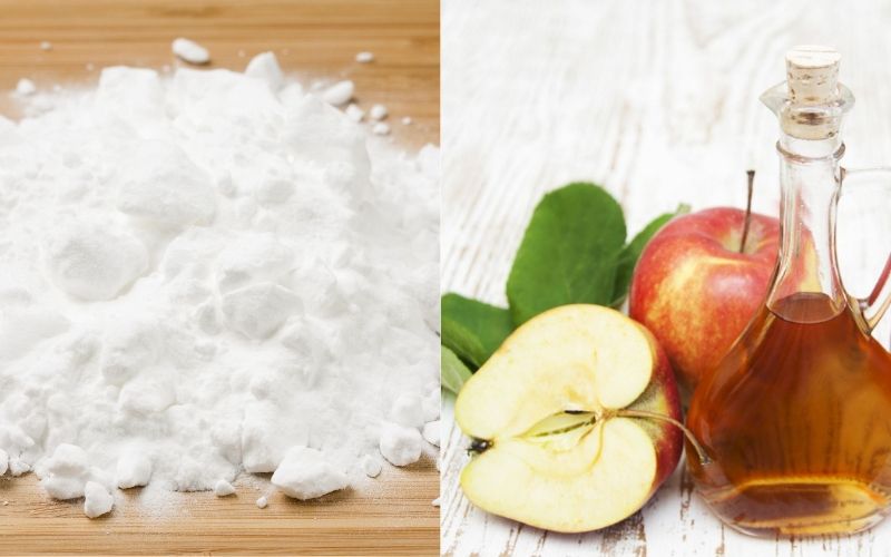Baking soda kết hợp với giấm táo