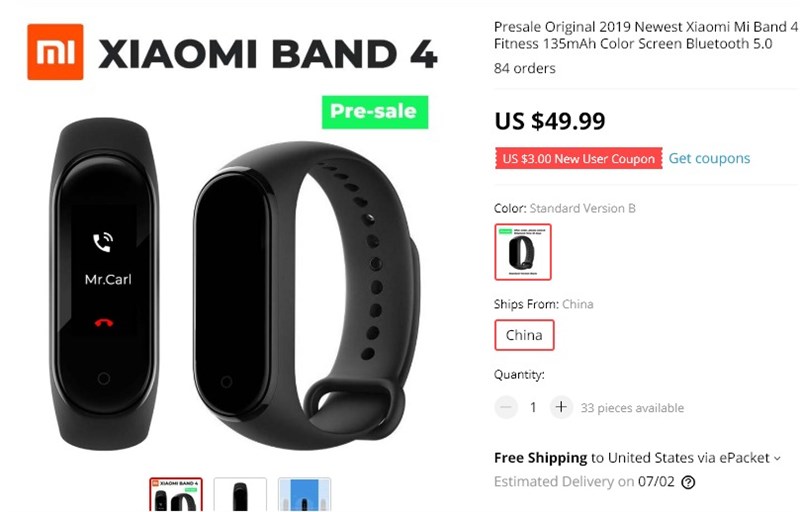 Xiaomi Mi Band 4 đã có giá bán và cho đặt hàng trước