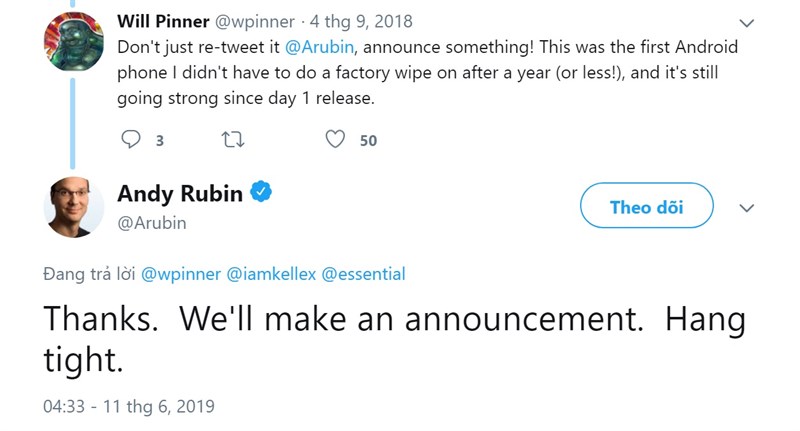 CEO Essential bình luận ẩn ý về sự tồn tại của Essential Phone 2 - ảnh 2 CEO Essential bình luận ẩn ý về sự tồn tại của Essential Phone 2 - ảnh 2