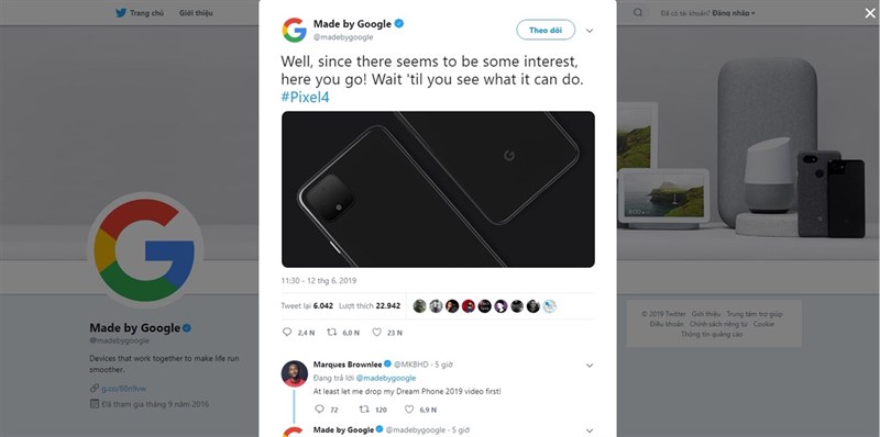 Bất ngờ Google khoe thiết kế Pixel 4 với hệ thống camera kép hầm hố - ảnh 2 Bất ngờ Google khoe thiết kế Pixel 4 với hệ thống camera kép hầm hố - ảnh 2