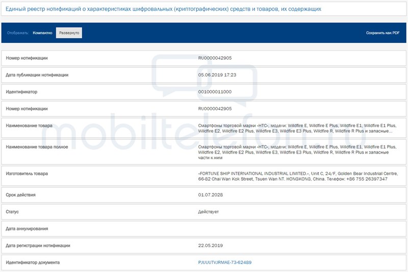 10 model mới của HTC dưới thương hiệu Wildfire đã được chứng nhận
