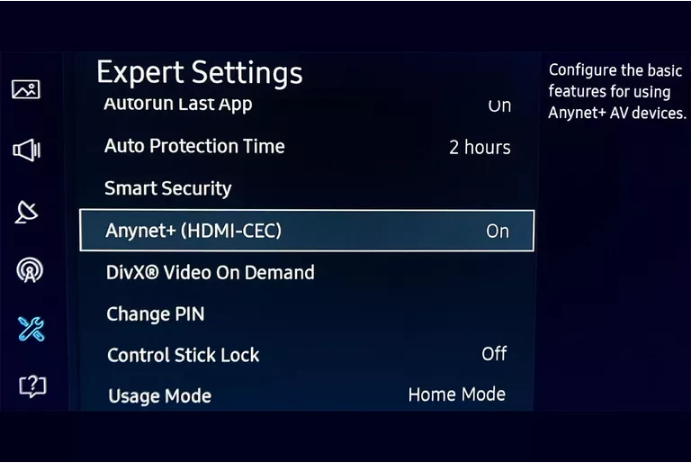 Đồng thời, bạn phải khởi động chức năng Anynet+ (HDMI-CEC) trên Smart tivi.