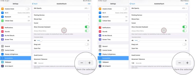 dùng chuột với ipad