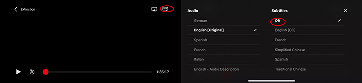 Cách tắt phụ đề Netflix trên thiết bị iOS.