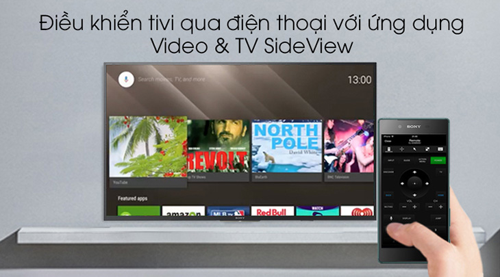 Điều khiển TV bằng điện thoại qua ứng dụng Video & TV SideView.