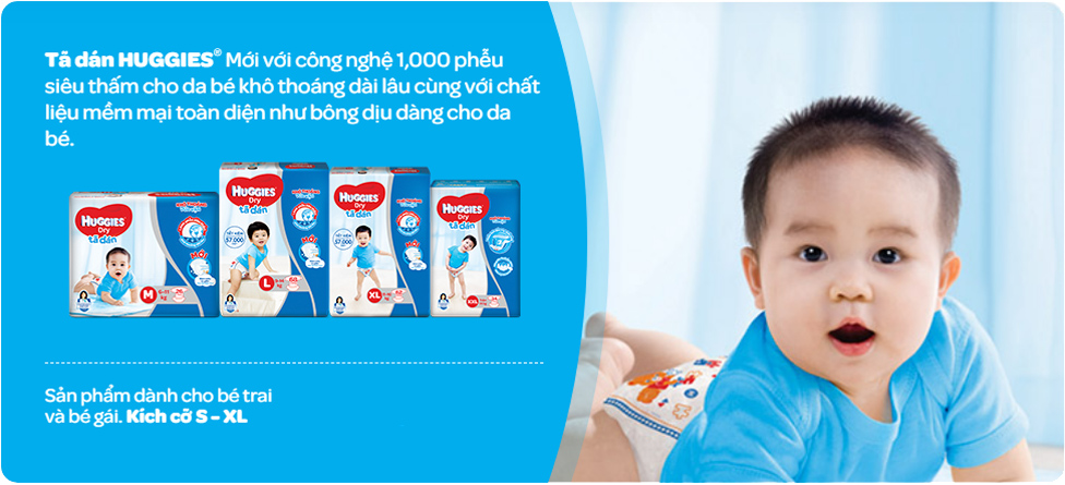 Dòng sản phẩm tã dán Huggies