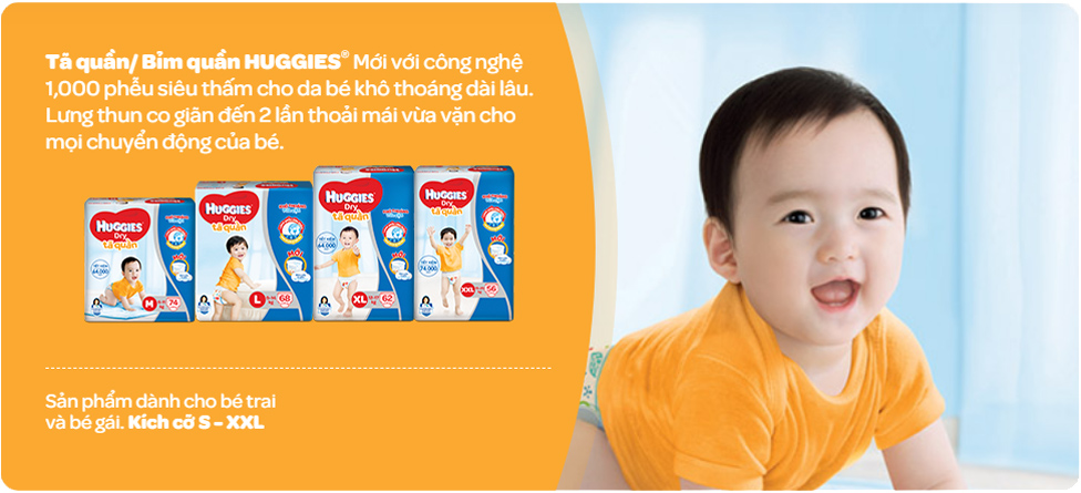 Dòng sản phẩm tã quần Huggies