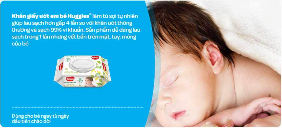 Khăn giấy ướt cho bé Huggies