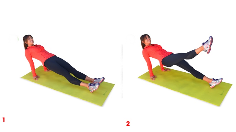 Plank nâng chân ngược