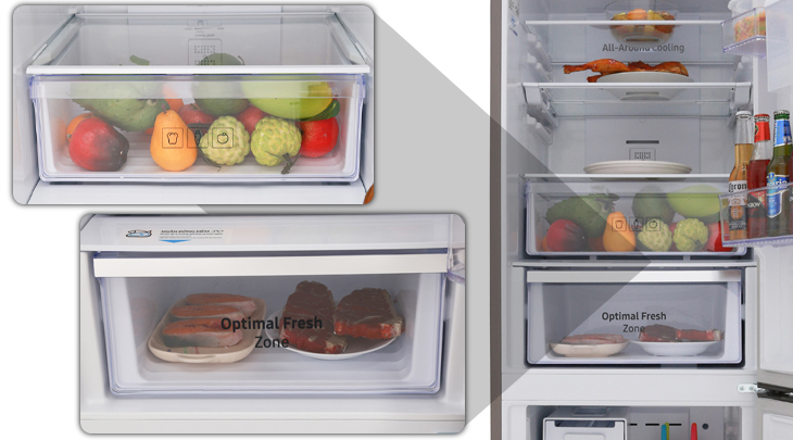 Đánh giá tổng quan tủ lạnh Samsung Inverter 307 lít RB30N4180B1/SV > Ngăn rau quả và ngăn cấp đông mềm - Tủ lạnh Samsung Inverter 307 lít RB30N4180B1/SV