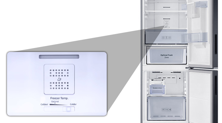 Đánh giá tổng quan tủ lạnh Samsung Inverter 307 lít RB30N4180B1/SV > Bảng điều khiển ngăn lạnh - Tủ lạnh Samsung Inverter 307 lít RB30N4180B1/SV