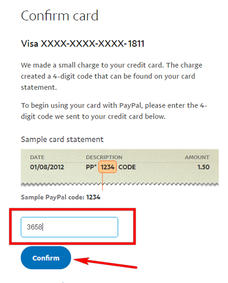 Confirm enter. Enter your 4-Digit code. Код confirmed. 3 Digit code visa Card. Postal code for PAYPAL.