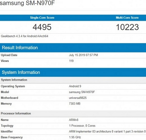 Hai phiên bản Galaxy Note 10 dùng chip khác nhau cùng xuất hiện trên Geekbench