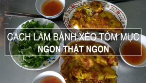 Cách làm bánh xèo tôm mực bằng chảo chống dính của cô nàng sinh viên