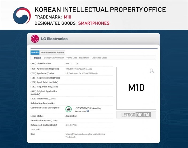 LG đăng ký thương hiệu smartphone LG M10 LG đăng ký thương hiệu smartphone LG M10