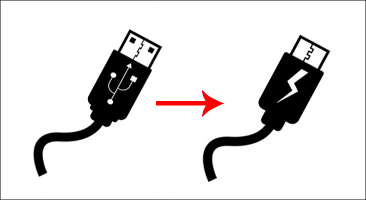 Cổng USB có thể dùng để sạc pin cho thiết bị