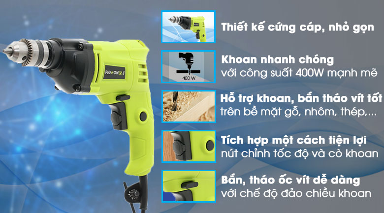 Máy khoan điện Pigeon G6-10H 400W