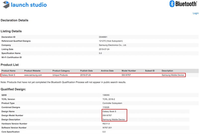 Samsung Galaxy Book S - laptop Windows 2 trong 1 có thể sắp ra mắt