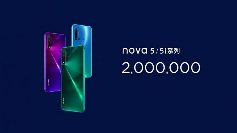 Huawei bán được 2 triệu chiếc Nova 5 trong 1 tháng Huawei bán được 2 triệu chiếc Nova 5 trong 1 tháng