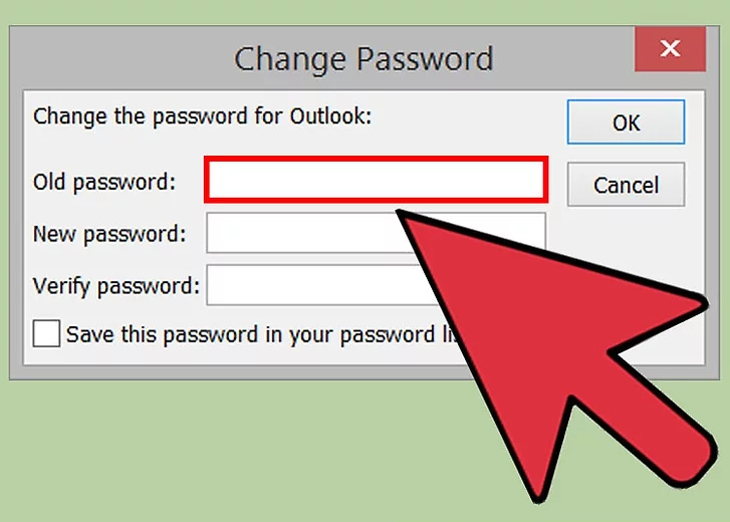 Nhập mật khẩu cũ và thay bằng mật khẩu mới