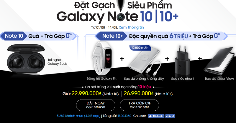 Còn vài giờ đặt cọc Note 10, Note 10+ Còn vài giờ đặt cọc Note 10, Note 10+