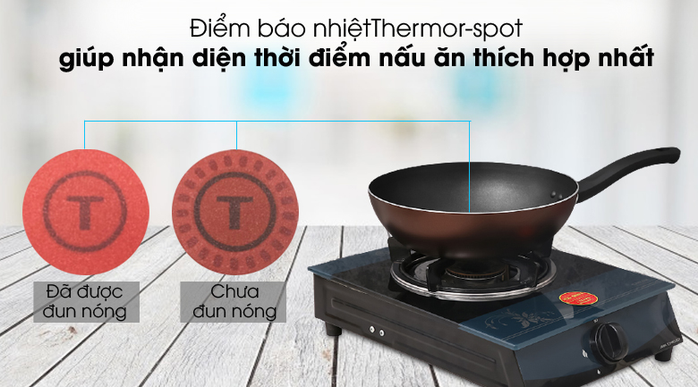 Chấm báo nhiệt Thermo-Spot trên chảo chống dính Tefal có ý nghĩa gì?