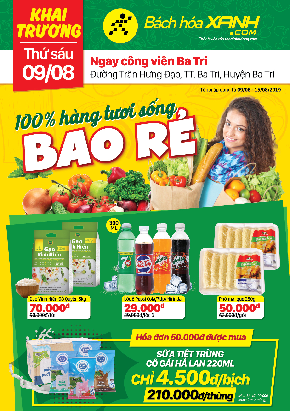 Cửa hàng Bách hoá XANH Trần Hưng Đạo, Ba Tri khai trương 10/8/2019 Cửa hàng Bách hoá XANH Trần Hưng Đạo, Ba Tri khai trương 10/8/2019