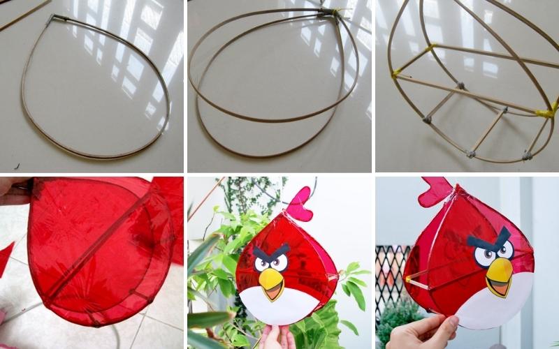 Cách làm lồng đèn Trung Thu Angry Bird bằng tre