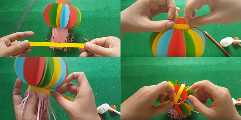 Hướng dẫn làm lồng đèn trung thu bằng giấy cực xinh, nhiều màu sắc 