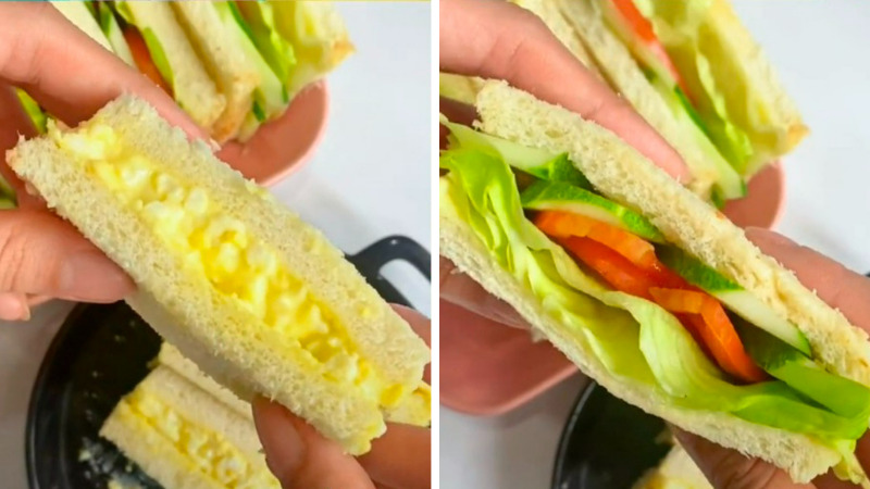 Bánh mì sandwich trứng và salad