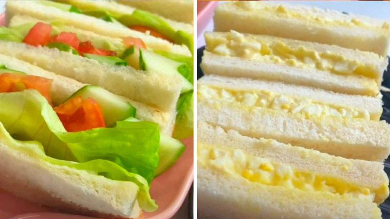 2 chiếc bánh sandwich có màu sắc đẹp mắt