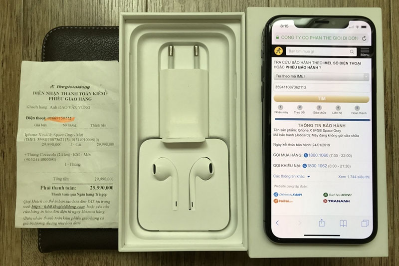 hóa đơn iphone