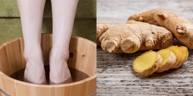 Recipe for foot bath with ginger