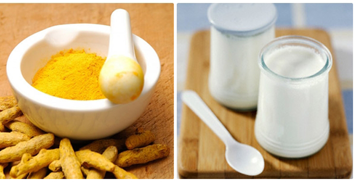 Mix yogurt and turmeric powder