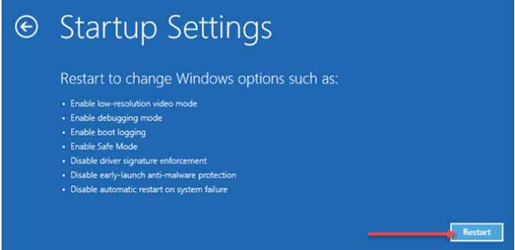 Nhấn chọn Restart Nhấn chọn Restart