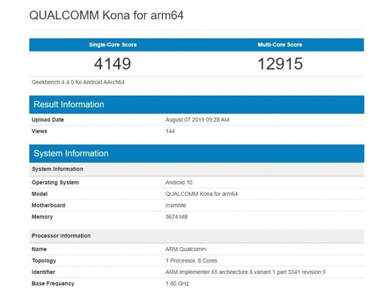 Một chip Snapdragon mới vừa lộ điểm hiệu năng ‘khủng’ trên Geekbench Một chip Snapdragon mới vừa lộ điểm hiệu năng ‘khủng’ trên Geekbench