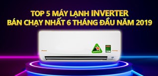 Top 5 máy lạnh Inverter bán chạy nhất 6 tháng đầu năm 2019