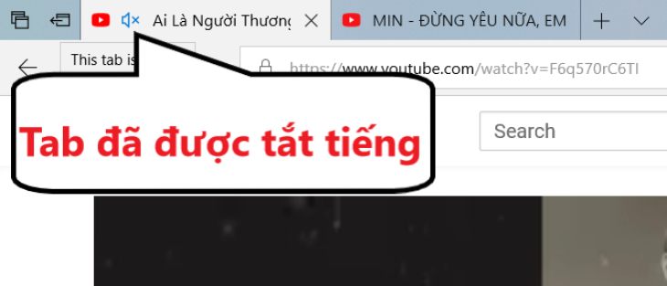 Tắt tiếng từng tab