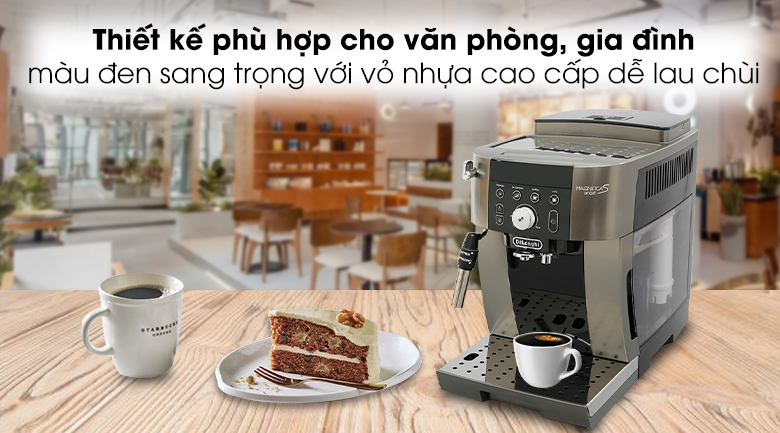 Máy có thiết kế nhỏ gọn và sang trọng, thích hợp cho những không gian như văn phòng, gia đình,...