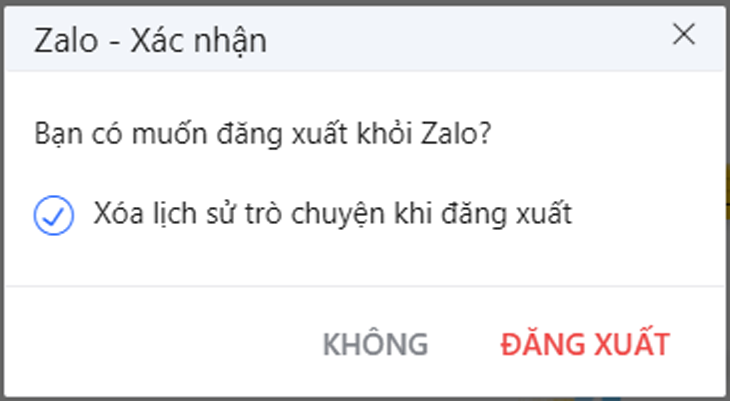 Nhấn Đăng xuất