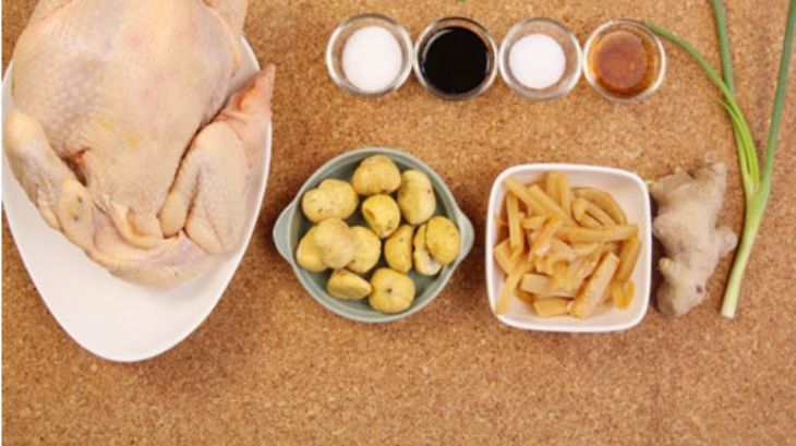Nguyên liệu làm món gà kho gừng