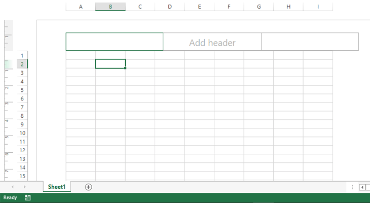 Hướng dẫn cách đánh số thứ tự trang trong Excel khi in > Chọn Add Header vào 1 trong 3 vị trí