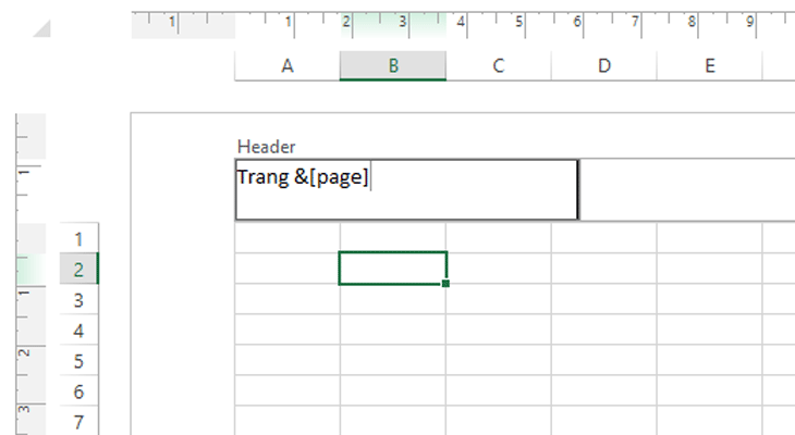 Hướng dẫn cách đánh số thứ tự trang trong Excel khi in > Nhập cách hiển thị cho trang với biến số &Page