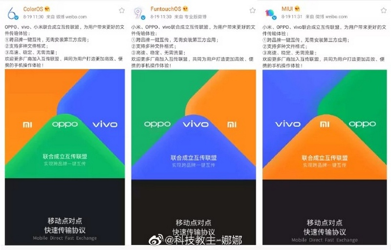 Xiaomi, OPPO và Vivo thành lập liên minh chuyển tập tin thương hiệu chéo - ảnh 2 Xiaomi, OPPO và Vivo thành lập liên minh chuyển tập tin thương hiệu chéo - ảnh 2